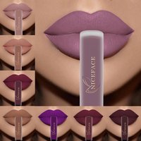 Matte Nude Liquid Lipstick Velvet Long Lasting Lipgloss Nonstick Cup Waterproof Black Red Lip Gloss Tint Purple Lips Cosmetics