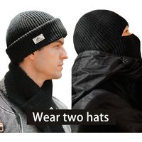 AliExpress WRELS 2 in1 Winter Knitted Balaclava Cap Windproof Warm Ski Beanies Men Women Tactical Cycling Running Earmuffs Cap Full Face Mask