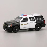 596 Model 1/64 Scale 2014 Suburban/Tahoe Off-road Police Painted Diecast Alloy Model Car for Collection& Display