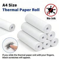 1/5Rolls A4 Thermal Paper Roll Quick-Dry Paper Clear Printing Thermal Printing Paper Suitable For Portable A4 Thermal Printer