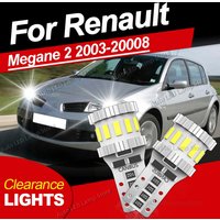2X W5W T10 LED Bulb Light Canbus 6000K Ultra Bright Clearance Lights For Renault Megane 2 II MK2 2003 2004 2005 2006 2007 2008