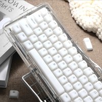 Pink White Silicone Pudding Keycaps 113 Keys Soft Jelly Cherry Profile Light Transmitting Foggy for Mechanical Keyboard