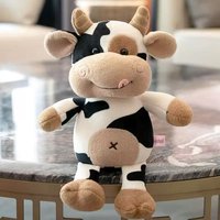 26CM Simulation Cattle Animals Plush Toys Cartoon Milk Cow Plush Doll Soft Stuffed Sweater Cow Pillow Home Decoration Toy