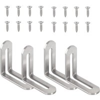 4 Sets Furniture Reinforcement Right Angle Connector L Bracket Single Slot Corner Code Silvery Adjustable L Bracket