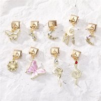 Fashion Vintage Moon Cloud Butterfly Gold Color Pendant Italian Charm Links Stainless Steel Fit 9mm Italian Bracelet DIY Jewelry