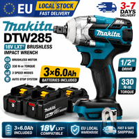 Makita DTW285 18V 320N·m Bürstenloser Schlagschrauber Kabellos 1/2" Elektrowerkzeug mit 6,0Ah Akku-Kit EU-Lager Schnelle Lieferung