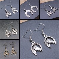 Handmade New Fashion Lucky Horseshoe Good Luck Horse Pendants DIY Earrings For Women Party
