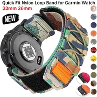 22mm 26mm Nylon Loop Strap for Garmin Fenix 7 6 Pro 7X 6X Pro 5X 5X Plus Epix Pro/Tactix SmartBand Bracelet Watch Accessories