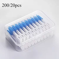 200/20pcs Interdental Silicone Brushes Dental Toothpicks Brush Between Teeth Silicone Toothpicks With Thread Oral Cleaning Tool