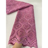 2025 High-Quality Africa Nigerian Sequins Cotton Embroidery Lace Fabric Tulle 5 Yards for Wedding Party Dress Chiffon JL473