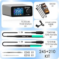GEEBOON TC22 240W Soldering Station Kit with SDC02 Soldering Iron Stand + T245/T210 Handle + C245/C210 Soldering Iron Tip New