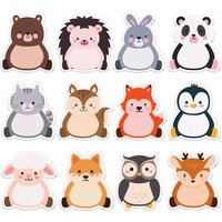12/24/36pcs Forest Animals Shaped Sticky Notes,Self-Stick Notes Pads,Refrigerator Memo Pads for Home Use Birthday Gifts Supplies