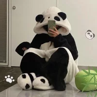 Cosplay Anime Winter Unisex The Panda Robes Costumes Cosplay Pajamas Adult Pyjamas Animal Sleepwear Jumpsuit Anime Party Clothes