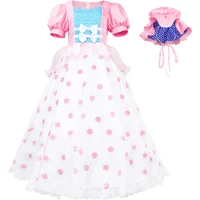 Anime Bo Peep Cosplay Costume Women Girls Dress Outfits with Hat Halloween Carnival Party Disguise Suit
