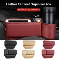 Leder Autositz Lücke Organizer Multifunktions Konsole Fugenfüller Seite Aufbewahrungsbox mit Getränkehalter Auto Innenraum Aufbewahrungstasche