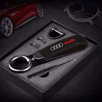 Luxury Suede Keychain Car Badge Key Chain Metal Keyring Pendant For Audi A3 A4 A5 A6 A7 B5 B6 C5 C6 8P 8V Q2 Q3 Q5 Q8 TT RS3 RS4
