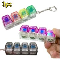 2026LED Keyboard Keychain Fidget Toy Crystal Clicker Sensory Toy for Stress Relief KeyboardKeychain Fidget Gadget for Adults Kid