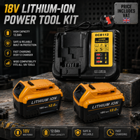 2X 18V 12.0Ah/1200mAh Li-Ion Replacement Battery and DC18RC Charger for Dewalt 18V Battery DCB182 DCB184 DCB101 DCB107 DCB112 DCB105 DCB115 DCB203 image 3
