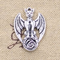10pcs Charms Demon Flower Devil Rose 26x19mm Antique Silver Color Pendants DIY Crafts Making Findings Handmade Tibetan Jewelry