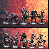 Fantasy RPG Metal Miniatures Holy Light Heroes Vs Shadow Undead Paintable Tabletop Game Figures War Chess Model Tabletop Game