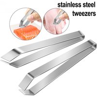 New 1 PC Stainless Steel Fish Bone Tweezers Pincer Clip Puller Remover Tongs Fish Bone Plucking Clamp Kitchen Gadgets Tools