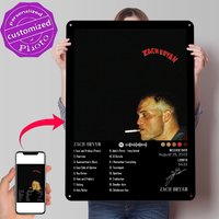 Zach Bryan Album Cover Personalized 3D Textured Metal Poster Wall Art Vintage Tin Signs for Desk Decor Room Decoration Gaming