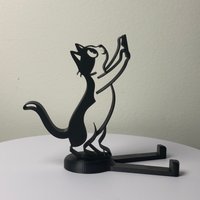 Durable Plastic Cute Cat Desktop Phone Stand Creative Cartoon Detachable Holder Universal Hands-Free Desk Organizer Decor