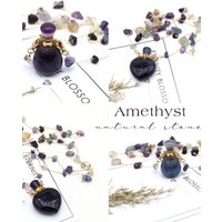 AliExpress NONE Amethyst Perfume Bottle Necklace Heart Shape Pendant Essential Oil Diffuser Gravel Chain 80cm Charming Jewelry Accessories