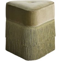 #Vintage Style Living Room Velvet Triangular Pouf Ottoman with Tassel Bathroom Seating Stool Bedroom Fringe Footstool for Makeup