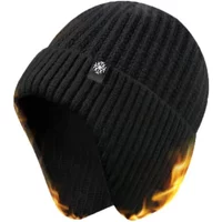 AliExpress Men Winter Knitted Hat Plush Warmth Peaked Cap Outdoor Earmuff Casual Fashion Faux Fur Lined Bomber Hats Cycling Ear Protection