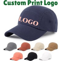 Customized Printed Logo Five Slice Pure Cotton Baseball Cap Soft Top Versatile Hat New Sports Sun Shading Duckbill Caps Unisex