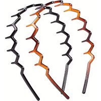 2pcs Black Amber Ripple Anti Slip Headband Anti Drop Resin Long Tooth Design for Men Women Face Washing Skincare Headband