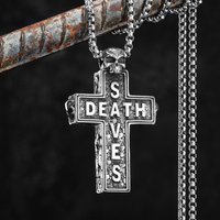 Death Saves Skull Cross Men Necklaces Stainless Steel Pendant Chain Women Fashion Jewelry Punk Gothic Accessories Gift Wholesale