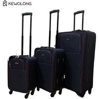 3 Piece Oxford Fabric Softside Spinner Suitcase, Heavy Duty Expandable Trolley Luggage Set for Airline Travel (16/20/28 Inch)