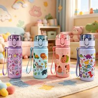 Colorful Cartoon Animal Print Water Bottle (Unicorn/Lion/Capybara/Dinosaur), Minimalist Stylish & Exquisite Design. Lightweight