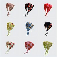 Hairband Women's Hair Accessories Fashionable Knitted Crochet Hollow Triangle Scarf Sweet and Cute Girly Style Floral Headscarf