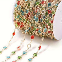 1Meter Colorful Beads Chain Copper Chains for Necklace Bracelet Jewelry Making DIY Components Accessories