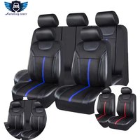 AUTOKING PU Leather And Mesh Cloth Universal Car Seat Cover Set Car Accessories Unisex Fit Most CAR SUV Van Truck Seat Cushion