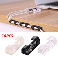 20pcs Upgraded Cable Holder, Cable Management Cord Organizer Clips Self Adhesive for Desktop USB Charging Cable Power Cord
