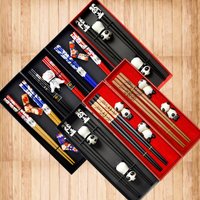 2 pair panda of bamboo chopsticks household long chopsticks non-slip set tableware chopsticks Multi color Wooden Chopsticks set