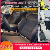 Personalized Luxury Sports Ventilated Seats for Tesla Model 3 Y X S Heating Cooling Premium Perforated Seats Alcantara Nappa