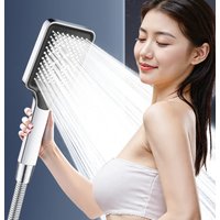 Shower Head, Pressure-boosting Shower Nozzle, Large Water Output Silicone Anti-clogging Shower Head with Three-level Adjustment