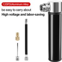Aluminum Alloy Bicycle Pump Portable Silver Pump Road Mountain Bike Pump Riding Tire Filling Pump Riding Equipment Outdoor