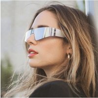 AliExpress crsd Cycling Punk One Piece Sunglasses Women Goggle Mirrored Y2K Sun Glasses Men 2000'S Wrap Around Eyeglasses Fashion Eyewear
