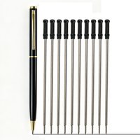 Metal Twist Ballpoint Pen with 10Pcs Black Ink Refills Business Signature Metal Pen Set Office Daily Writing Stationery