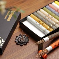 12-Flavors Tasting Incense Stick Gift Box - Home, Yoga Puriying Meditation, Odor Zen Removal, Incense Linear Soothing, Natu N6I0