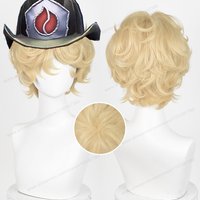 IDV Fire Investigator Florian Brand Cosplay Wig Synthetic Hair 30cm Light Golden Man Wig Anime Heat Resistant Wigs