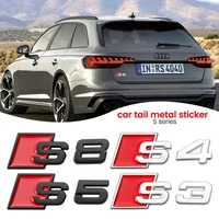 Car Body Rear Trunk Metal Badge S3 S4 S5 S6 S7 S8 Emblem Sticker Decor Accessories for Audi A4 B8 B6 B9 B7 A3 8P 8V 8L A6 C7 C6
