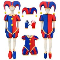 Cosplay Jumpsuit with Hat aShoes Cover Gloves Magical Virtual Circus Outfits for Halloween Carnival Circus Easter Costumes
