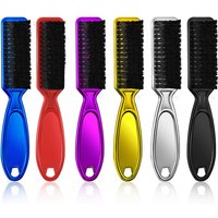 Six Colors Small Beard Styling Brush Logo Professional Shave Beard Brush Barber Vintage Oil Head Shape Carving Cleaning Brush